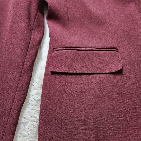 Size 18 Blazer Trench coat Collared long sleeves Wine color JOHN MEYER - Picture 6 of 15